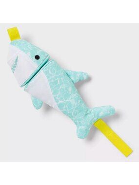 Sun Squad Shark Dog Toy For Gentle Play Floats Made For Cuddlers Teal & White